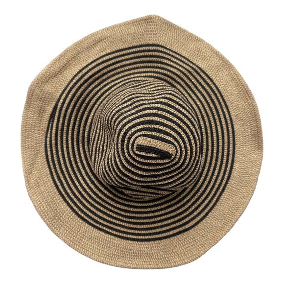 Amiani Striped Hat Straw Floppy Wide Brim Sun Beach Summer Pool One Size main image 8